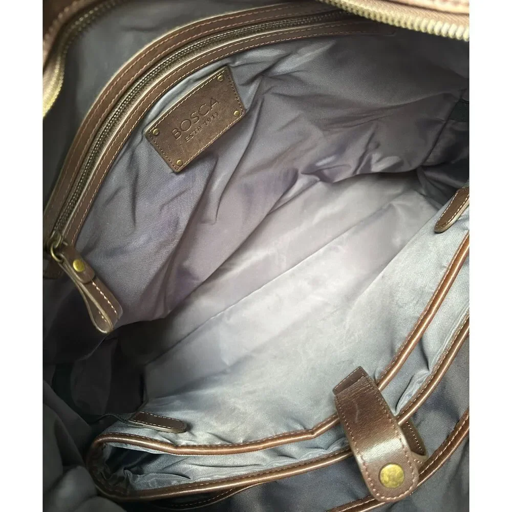 Bosca Brown Italian Leather Briefcase Men's Messenger Bag Tote Laptop Satchel
